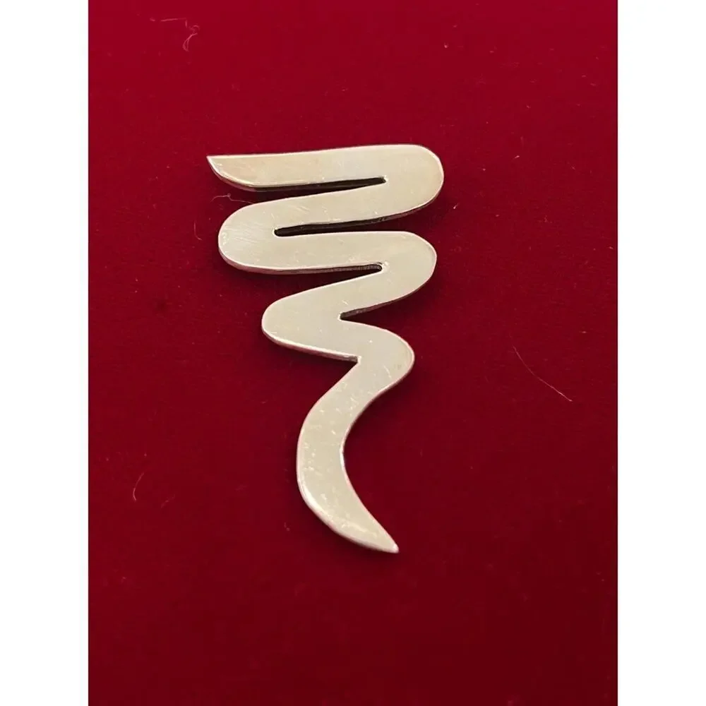 Vintage mexico Sterling Silver Mod Zig Zag Brooch